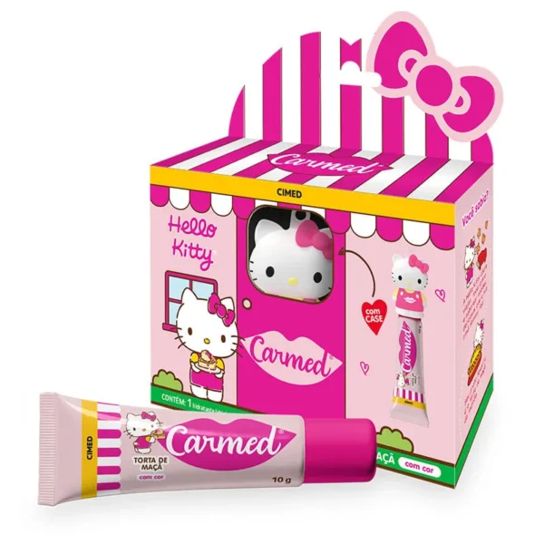 HIDRATANTE LABIAL CARMED - HELLO KITTY - TORTA DE MAÇA