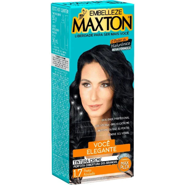 Tinta de Cabelo Maxton Você Mais Elegante Preto Azulado 1.7