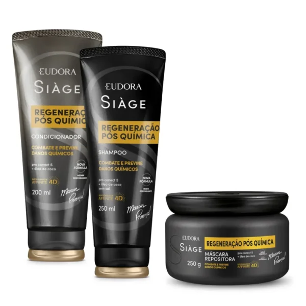 Kit Regeneração Pós Química Shampoo+Condicionador+ Máscara