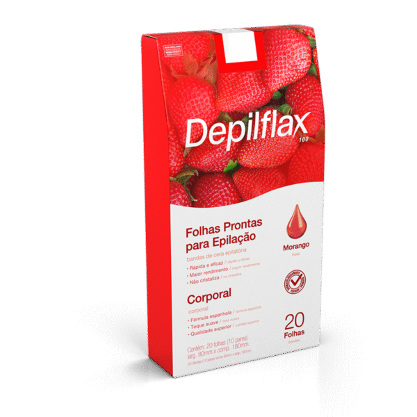 Depilflax Folhas Prontas Corporais c/ 20 Morango