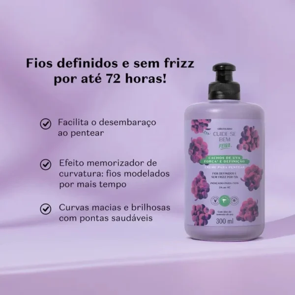 Creme Para Pentear Cuide-se Bem Feira Cachos de Uva 300ml - Image 2