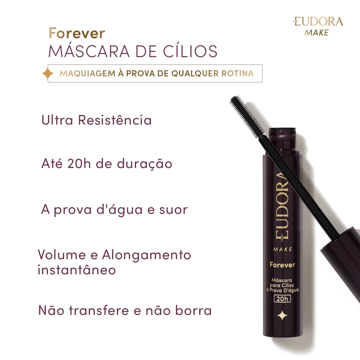Eudora Make Forever Máscara de Cílios À Prova D'água - Imagem 2