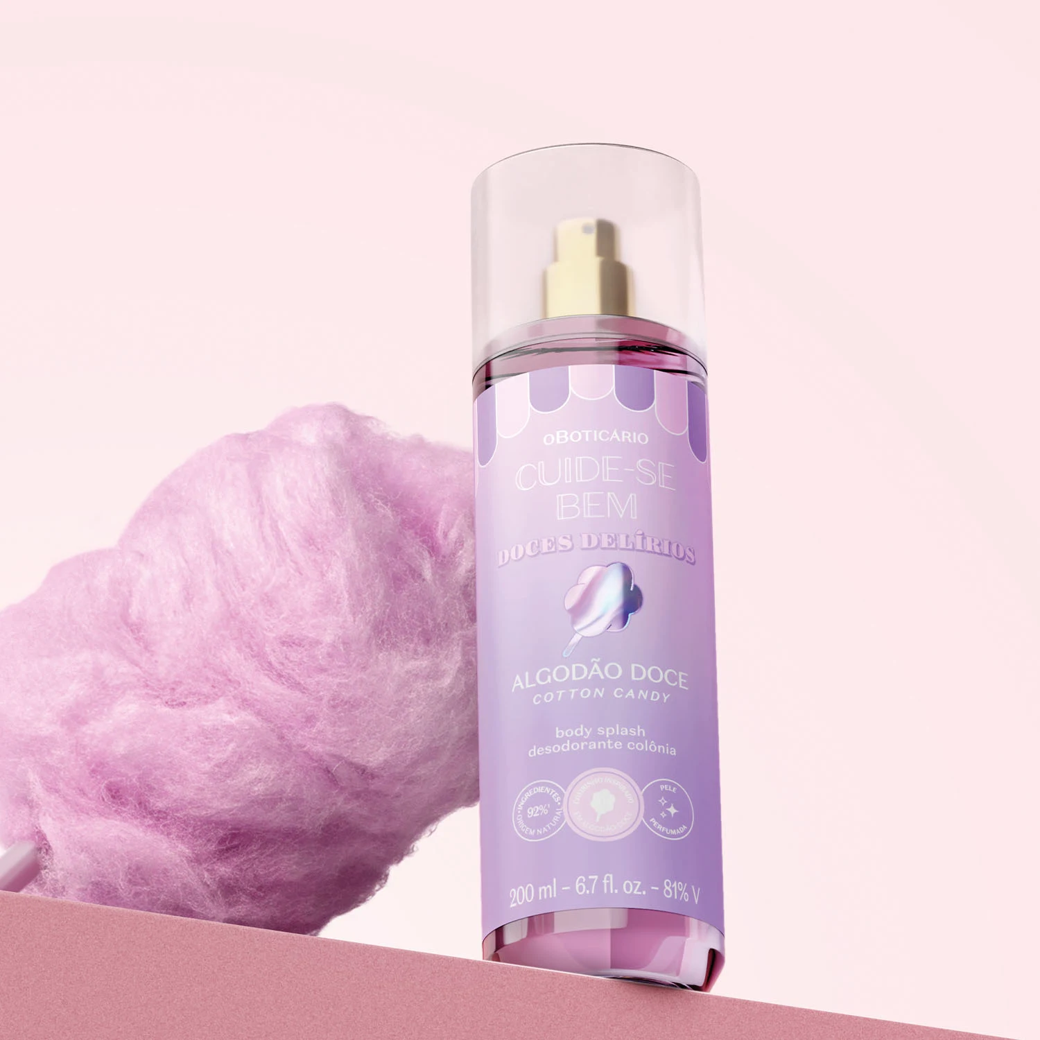 Boticário Algodão Doce Body Splash 200ml - Imagem 2