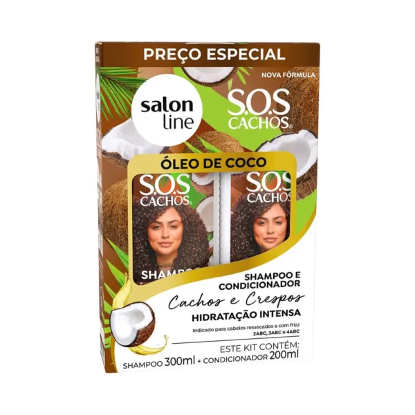 Kit Shampoo e Condicionador SOS Cachos Coco