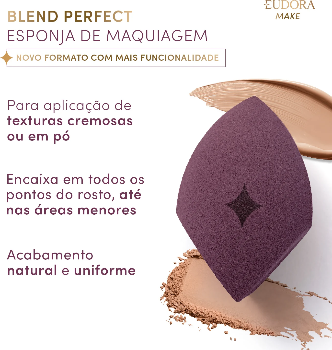 Esponja de Maquiagem Make Blend Perfection Eudora - Imagem 2