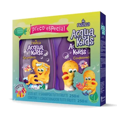 Kit Shampoo e Condicionador  250ml Acqua Kids Tutti Frutti
