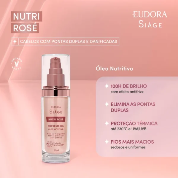 Óleo Nutritivo Capilar Nutri Rose Supreme Oil Siage - Imagem 3