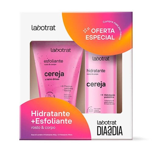 Kit Labotrat Dia a Dia Cereja Hidratante 190ml+Esfoliante