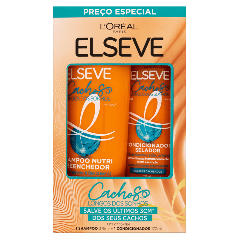 Kit Shampoo 375ml E Condicionador 170ml Elseve Cachos Dos Sonhos