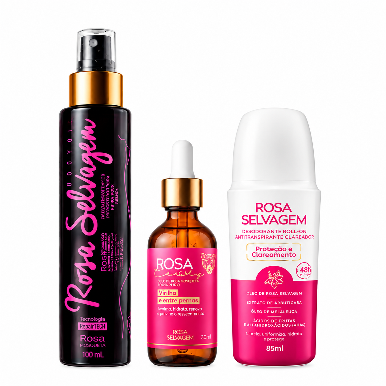 Kit Rosa Selvagem Clareador Intimo